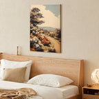 Vintage Scenic Path Framed Canvas Art - Countryside Stroll