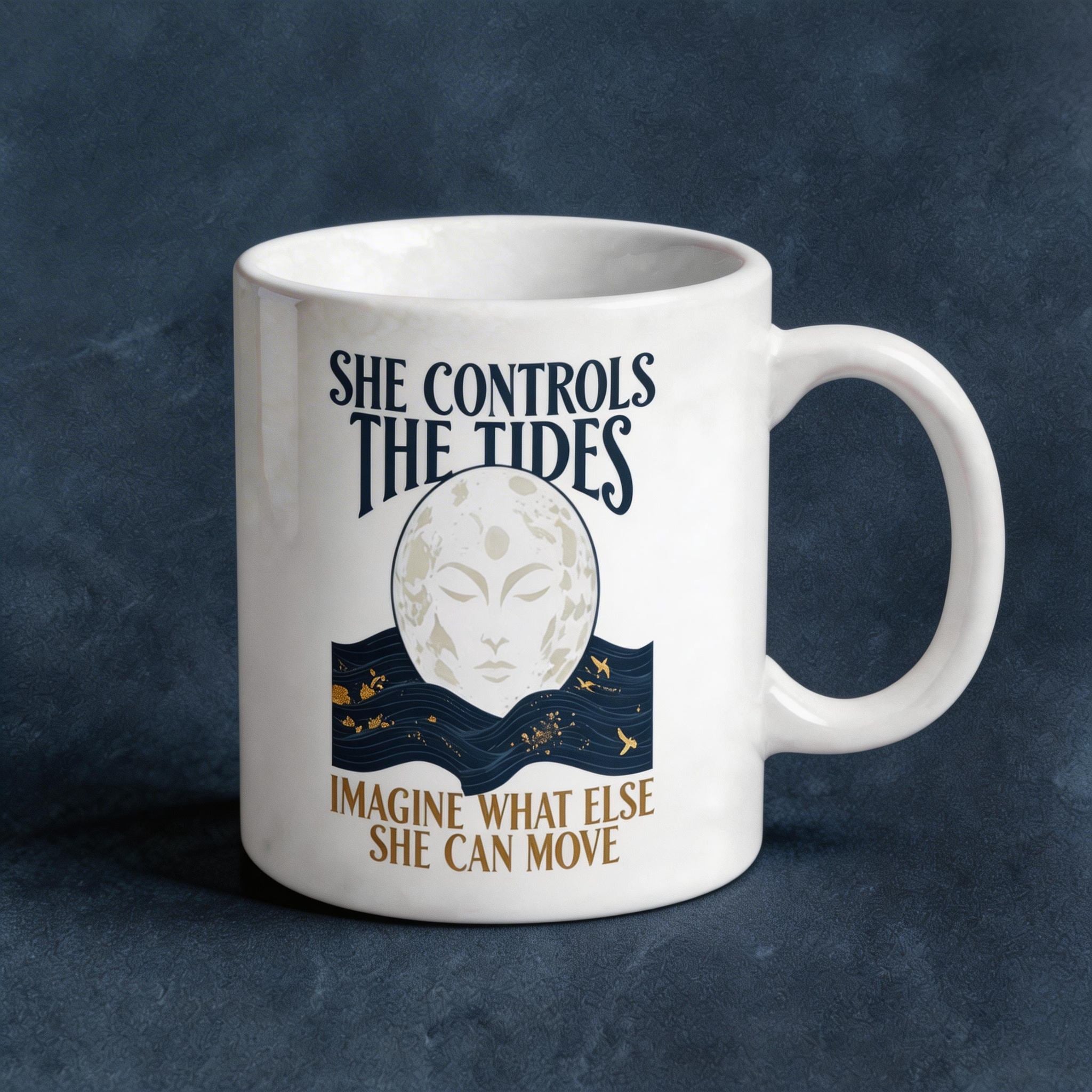 Moon Goddess 'She Controls The Tides' Ceramic Coffee Mug