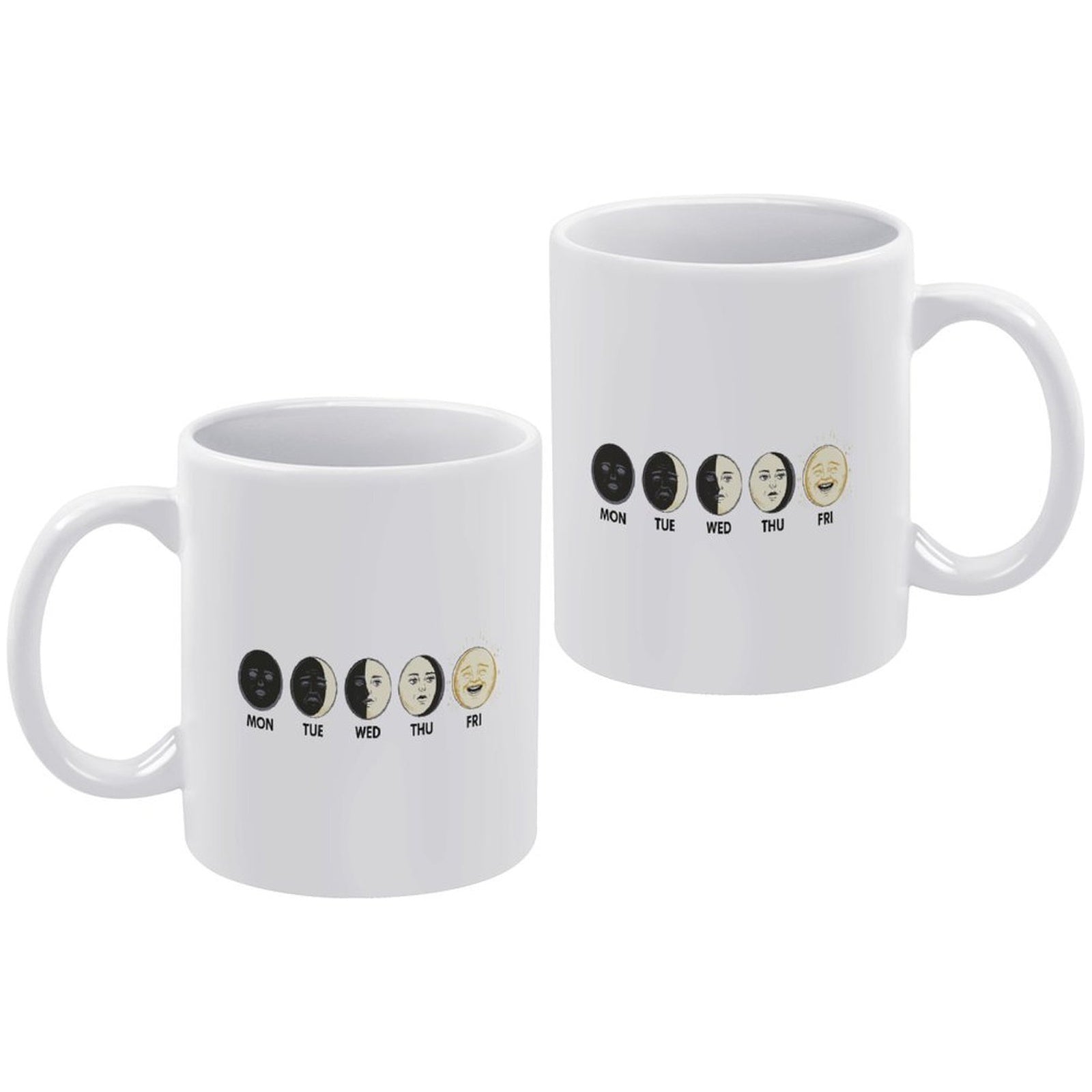 Work Week Progression Funny Coffee Mug - From Monday Blues to Friday Fun