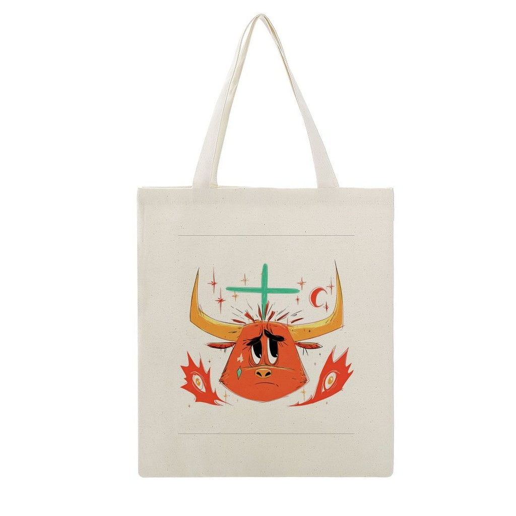 Crying Taurus Bull Graphic Canvas Tote Bag