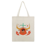 Crying Taurus Bull Graphic Canvas Tote Bag
