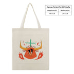 Crying Taurus Bull Graphic Canvas Tote Bag