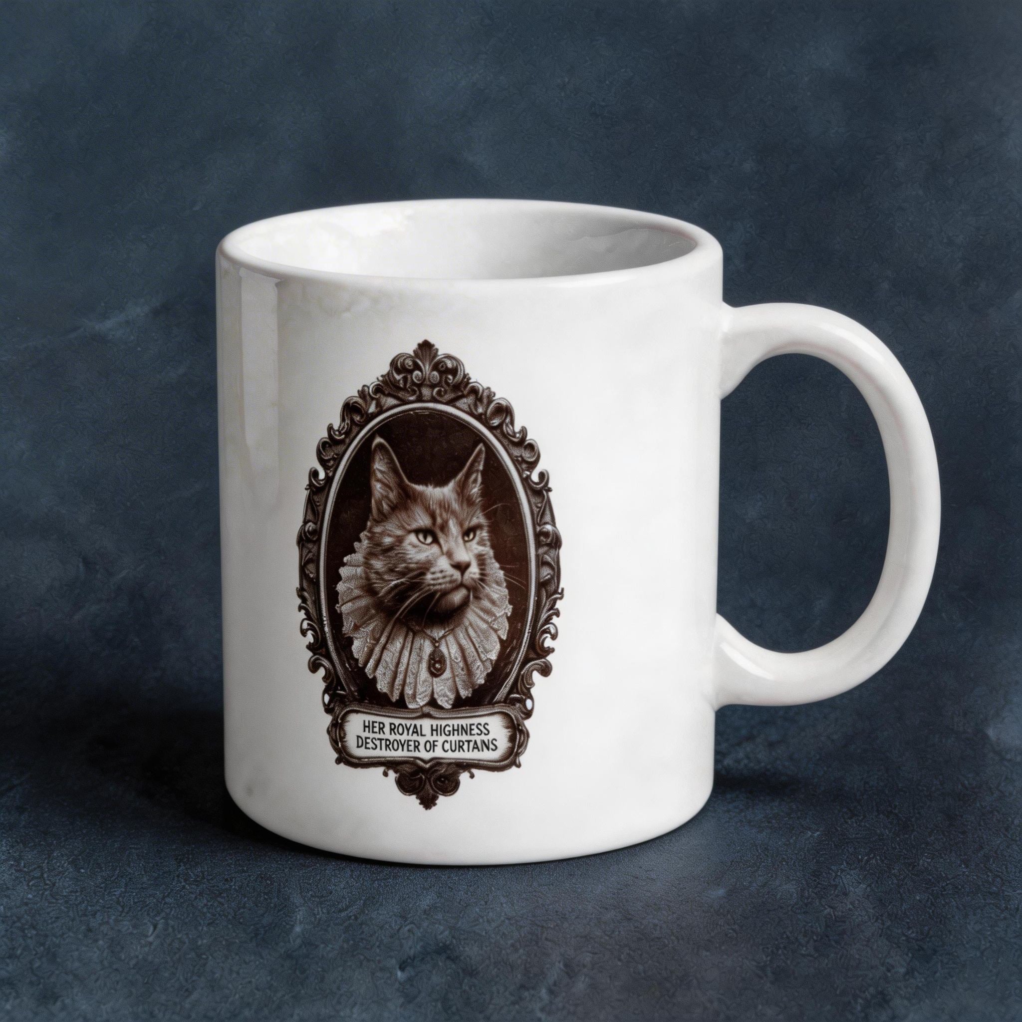 Her Royal Highness Destroyer of Curtains Funny Cat Mug