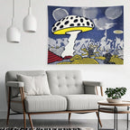 Pop Art Polka Dot Mushroom Landscape Wall Tapestry