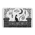 Mystic Moon & Shadow Cat Flannel Floor Mat