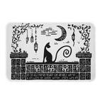 Mystic Moon & Shadow Cat Flannel Floor Mat