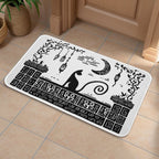 Mystic Moon & Shadow Cat Flannel Floor Mat