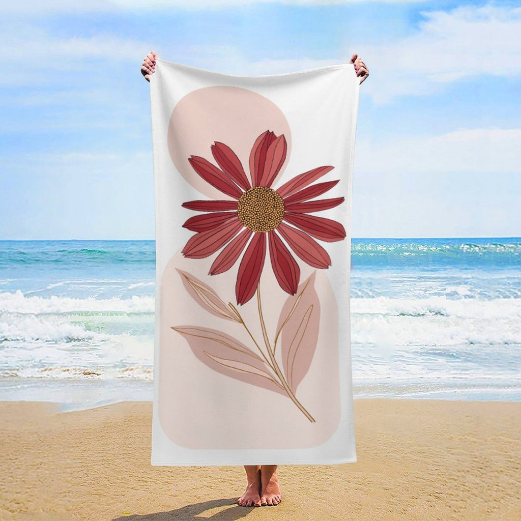Boho Floral Harmony Microfiber Beach Towel