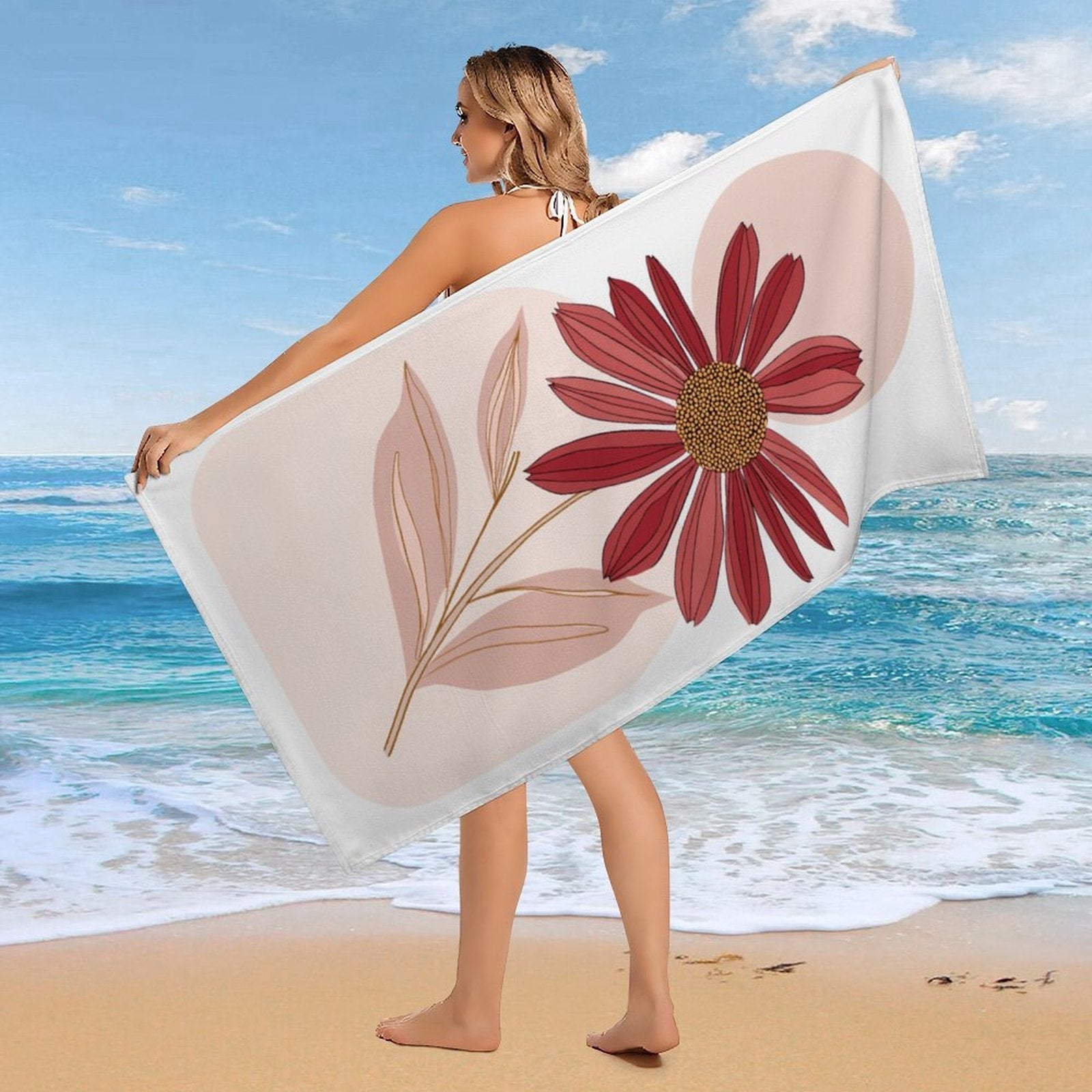 Boho Floral Harmony Microfiber Beach Towel