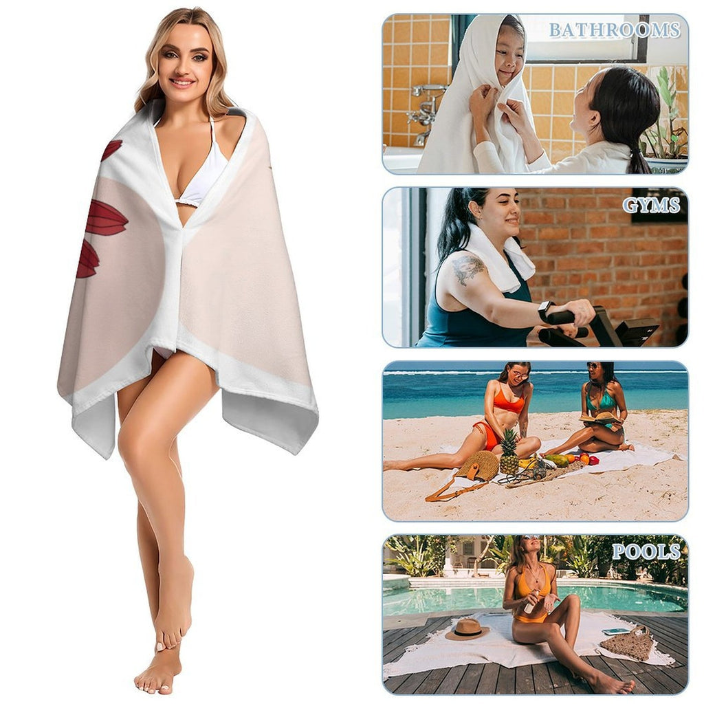 Boho Floral Harmony Microfiber Beach Towel