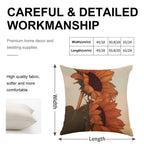 Rustic Golden Sunflowers Faux-Linen Throw Pillow Cover