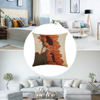 Rustic Golden Sunflowers Faux-Linen Throw Pillow Cover