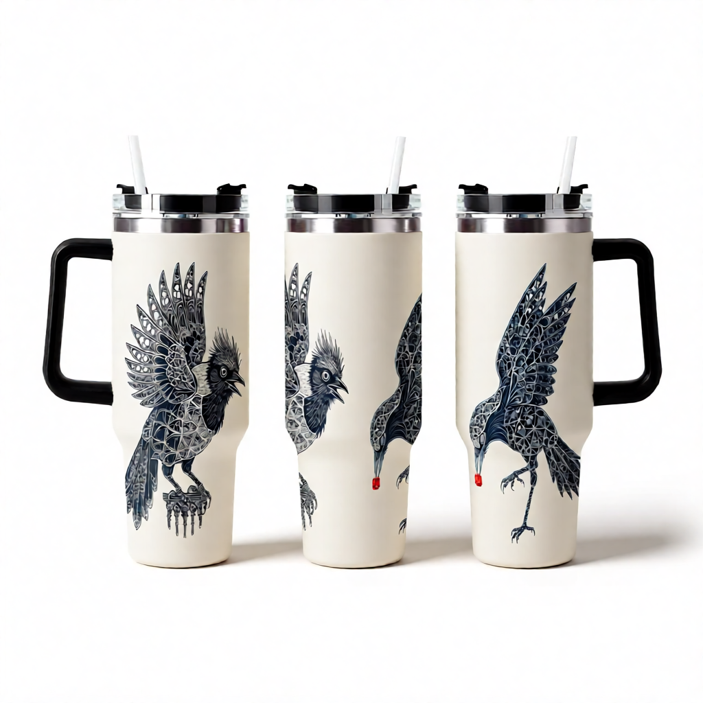 Mandala Raven 40oz Tumbler