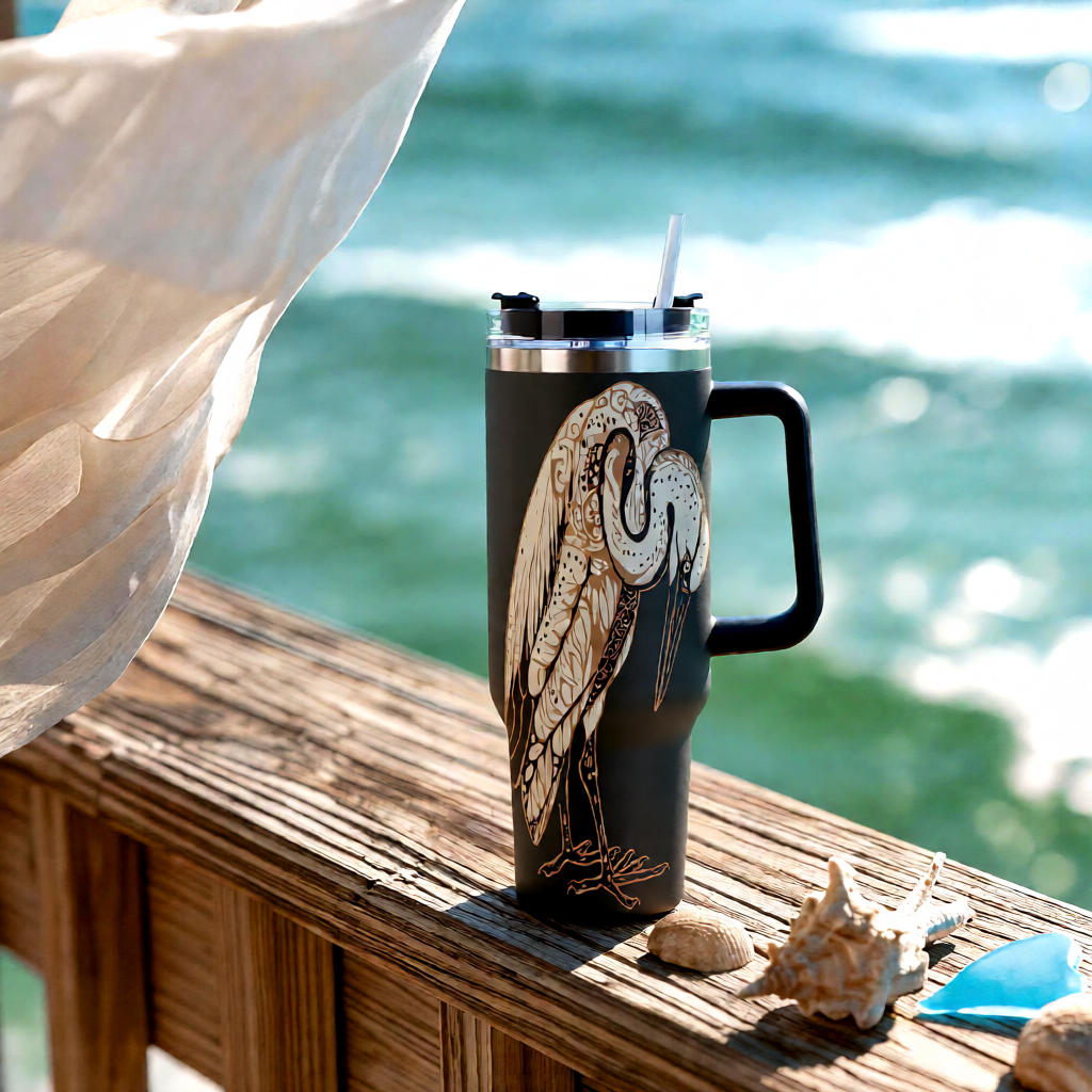 Henna Heron 40oz Tumbler