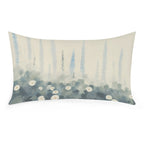 Abstract Coastal Garden Waterproof Faux-Linen Lumbar Pillow Cover