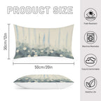 Abstract Coastal Garden Waterproof Faux-Linen Lumbar Pillow Cover