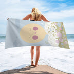 Smiling Sun and Pastel Florals Quick-Dry Beach Towel