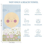 Smiling Sun and Pastel Florals Quick-Dry Beach Towel