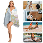Smiling Sun and Pastel Florals Quick-Dry Beach Towel