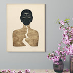 Zen Flow Framed Art Print - Abstract Landscape Silhouette