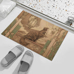 Art Nouveau Midnight Feline Non-Slip Flannel Mat