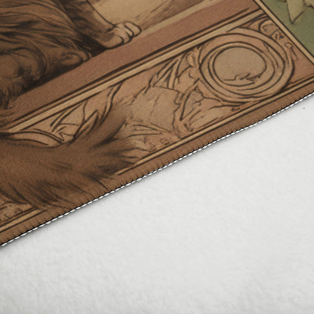 Art Nouveau Midnight Feline Non-Slip Flannel Mat