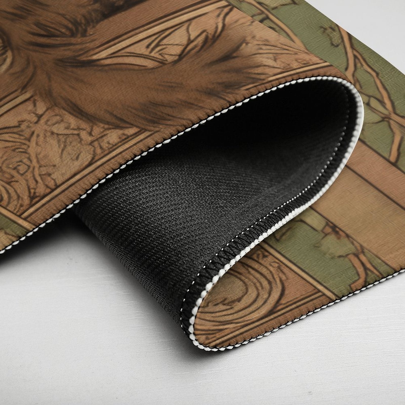 Art Nouveau Midnight Feline Non-Slip Flannel Mat