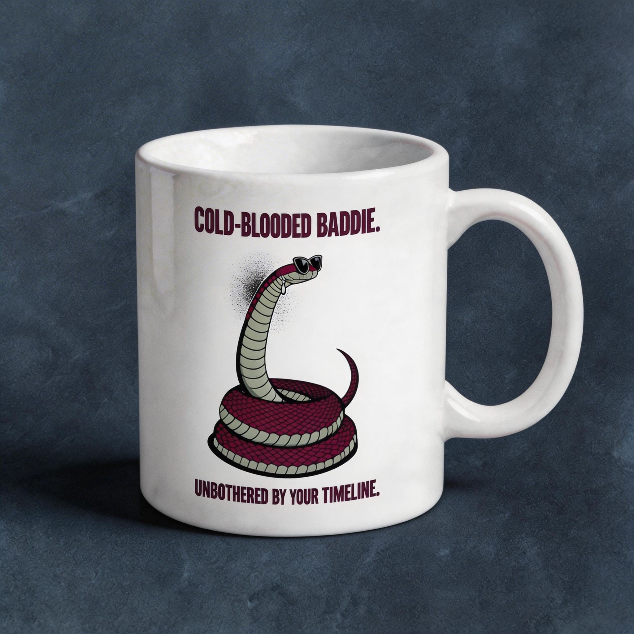 Cold-Blooded Baddie Snake Mug - Unbothered Vibe Coffee Cup