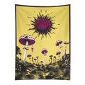 Trippy Eye of the Sun Mushroom Scene Wall Tapestry (Portrait)