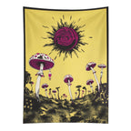 Trippy Eye of the Sun Mushroom Scene Wall Tapestry (Portrait)