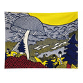 Retro Pop Art Mushroom Landscape Wall Tapestry