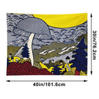 Retro Pop Art Mushroom Landscape Wall Tapestry