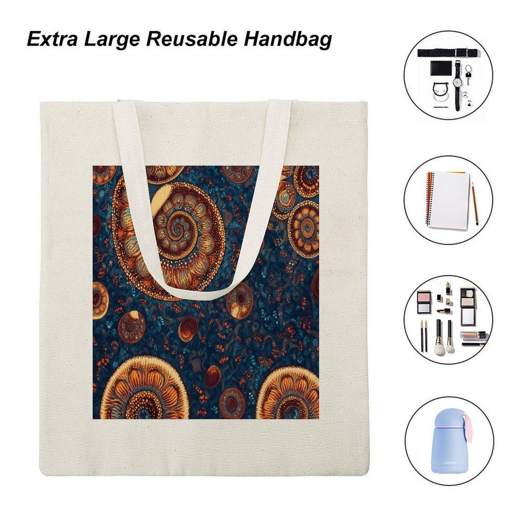 Aboriginal Dreamtime Spiral Art Canvas Tote Bag