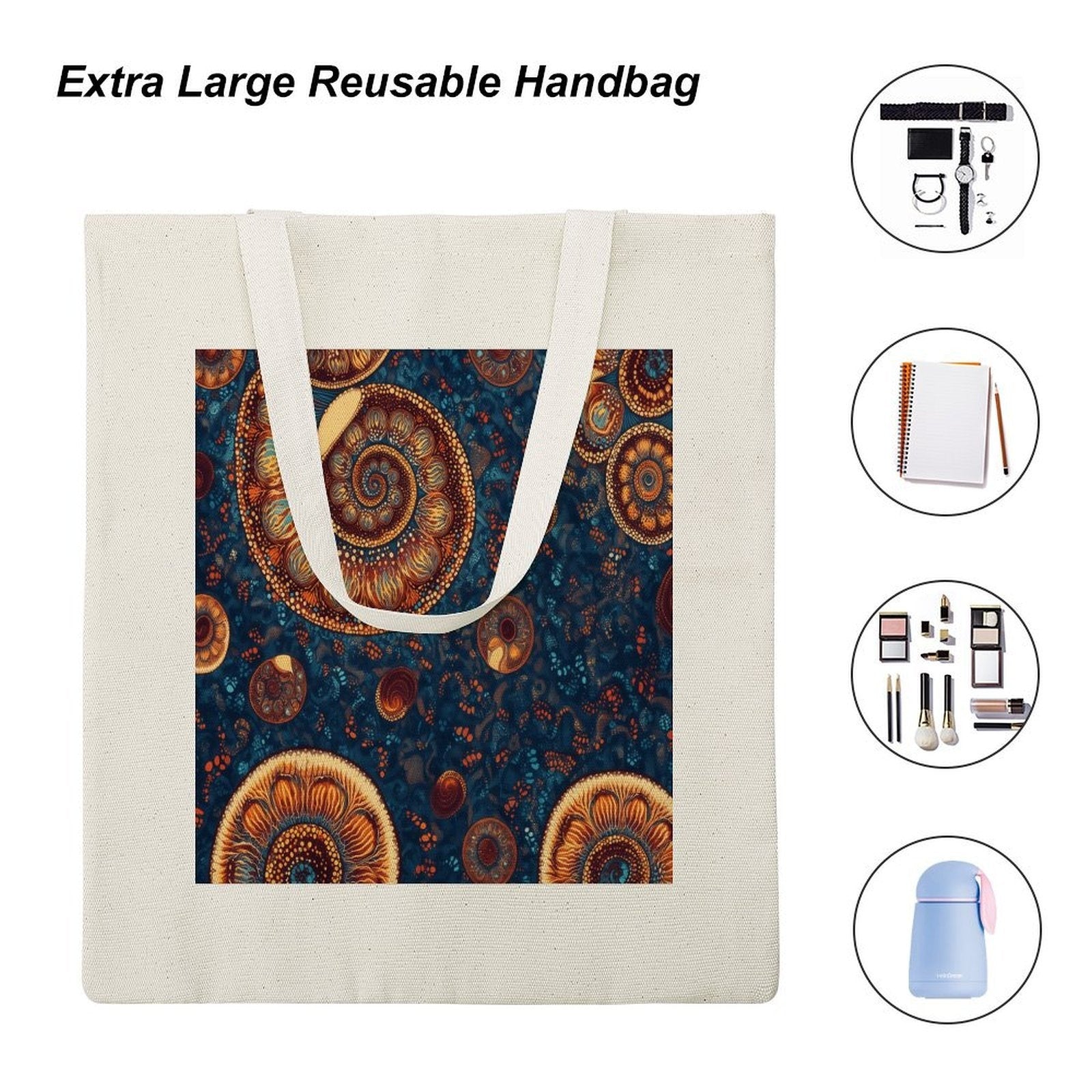 Aboriginal Dreamtime Spiral Art Canvas Tote Bag