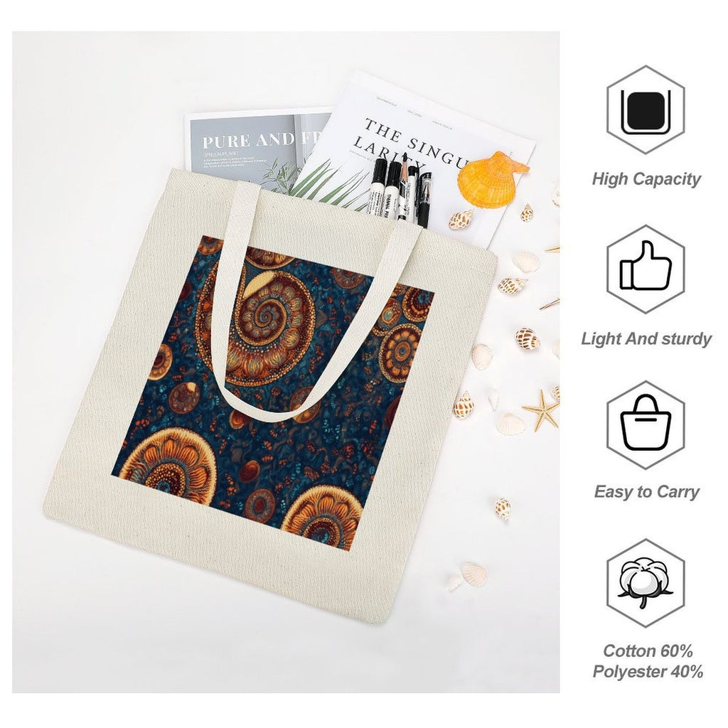 Aboriginal Dreamtime Spiral Art Canvas Tote Bag