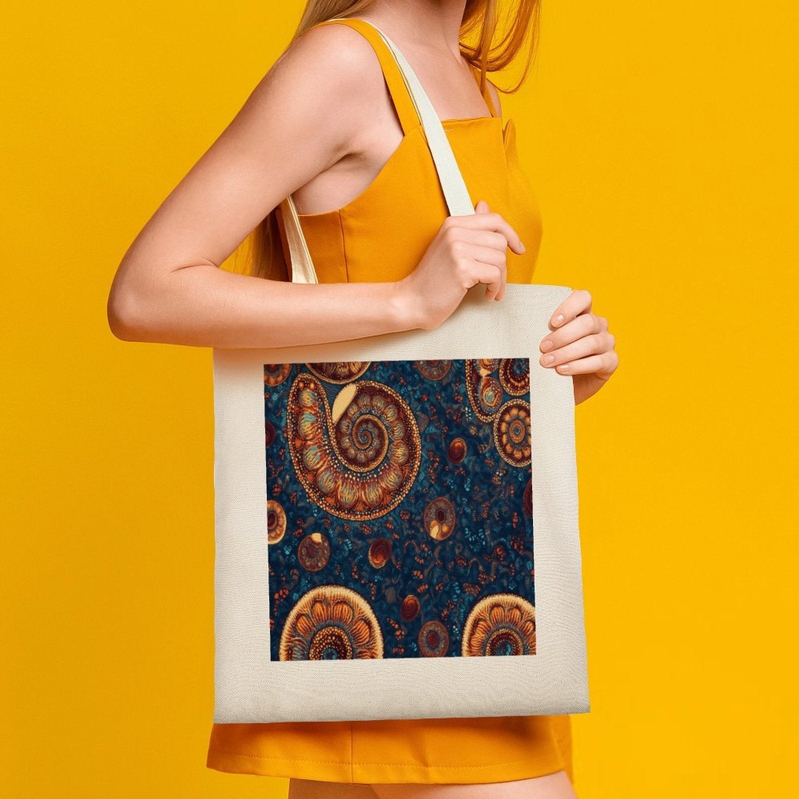 Aboriginal Dreamtime Spiral Art Canvas Tote Bag