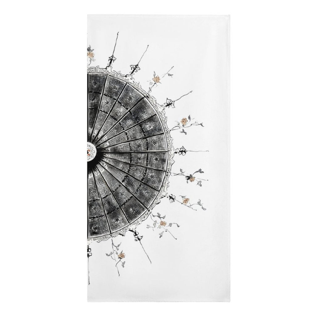 Vintage Architectural Fan Sketch Microfiber Beach Towel