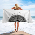 Vintage Architectural Fan Sketch Microfiber Beach Towel