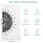 Vintage Architectural Fan Sketch Microfiber Beach Towel