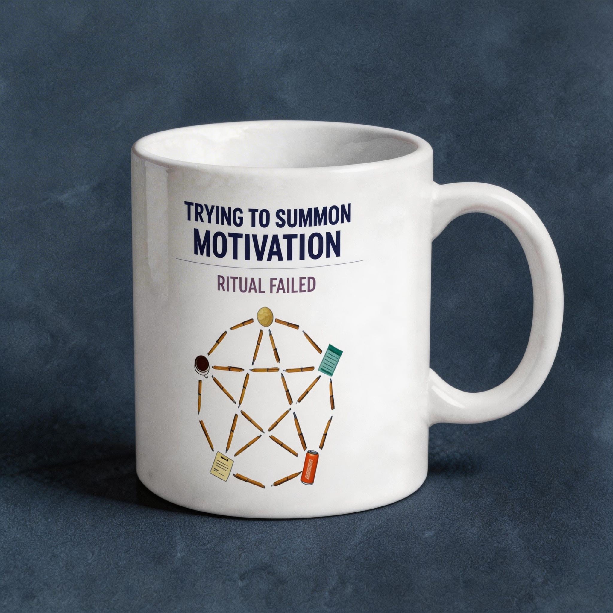 Funny Coffee Mug - Trying to Summon Motivation Ritual Failed Graphic Cup