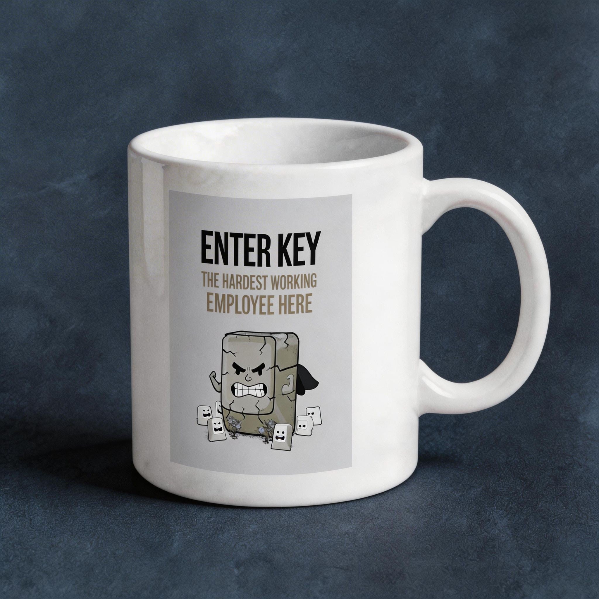 Enter Key Hardest Working Employee Mug - Funny IT Programmer Gift