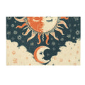 Celestial Sun and Moon Vintage Non-Slip Flannel Mat