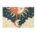 Celestial Sun and Moon Vintage Non-Slip Flannel Mat