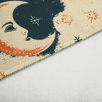 Celestial Sun and Moon Vintage Non-Slip Flannel Mat