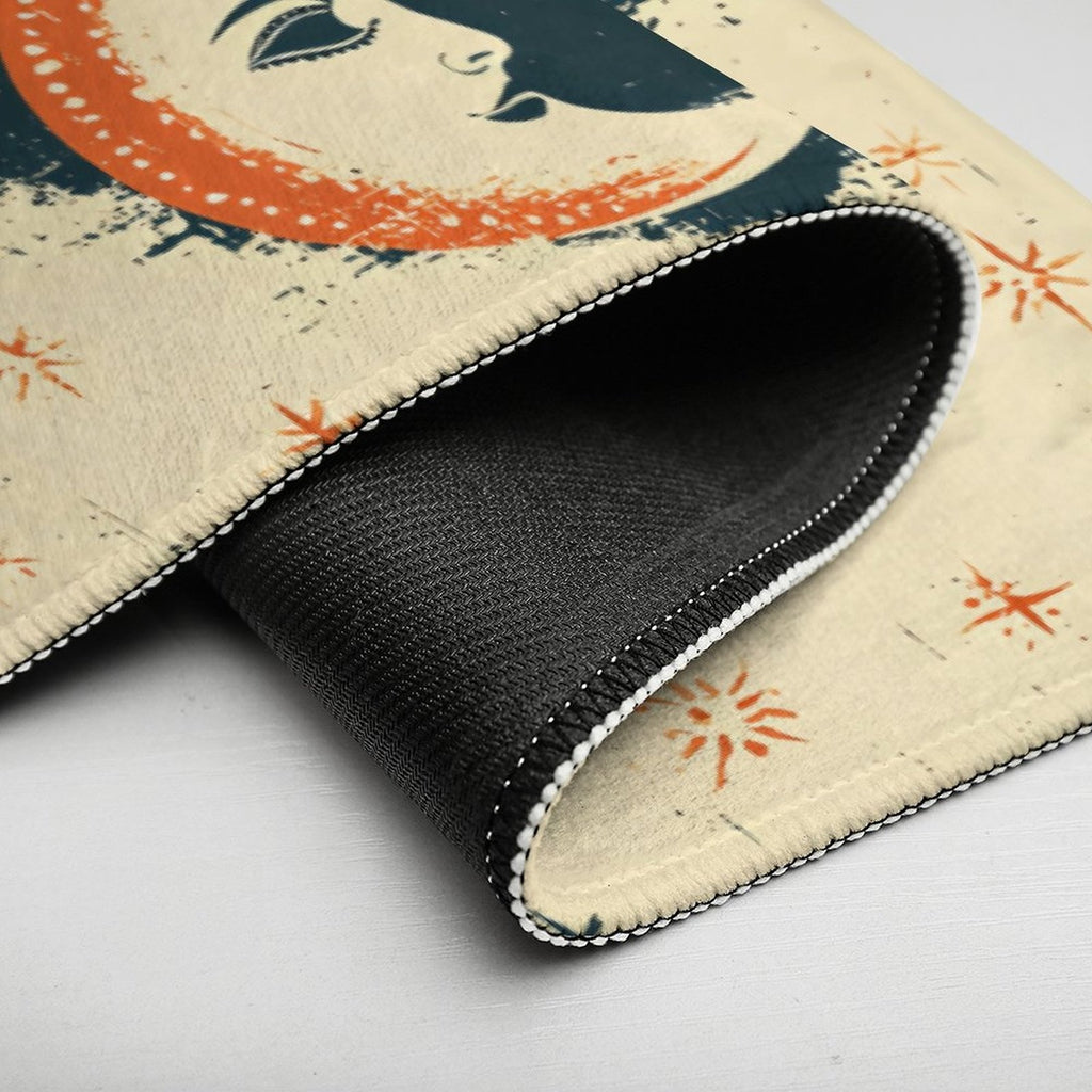 Celestial Sun and Moon Vintage Non-Slip Flannel Mat