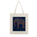 Artistic Mandala Elephant Canvas Tote Bag - Boho Spirit Series