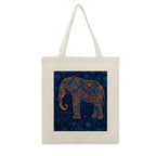 Artistic Mandala Elephant Canvas Tote Bag - Boho Spirit Series