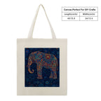 Artistic Mandala Elephant Canvas Tote Bag - Boho Spirit Series