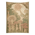 Enchanted Mushroom Sun Art Nouveau Portrait Wall Tapestry