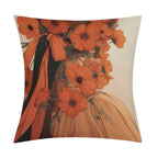 Art Nouveau Floral Muse Waterproof Faux-Linen Throw Pillow Cover